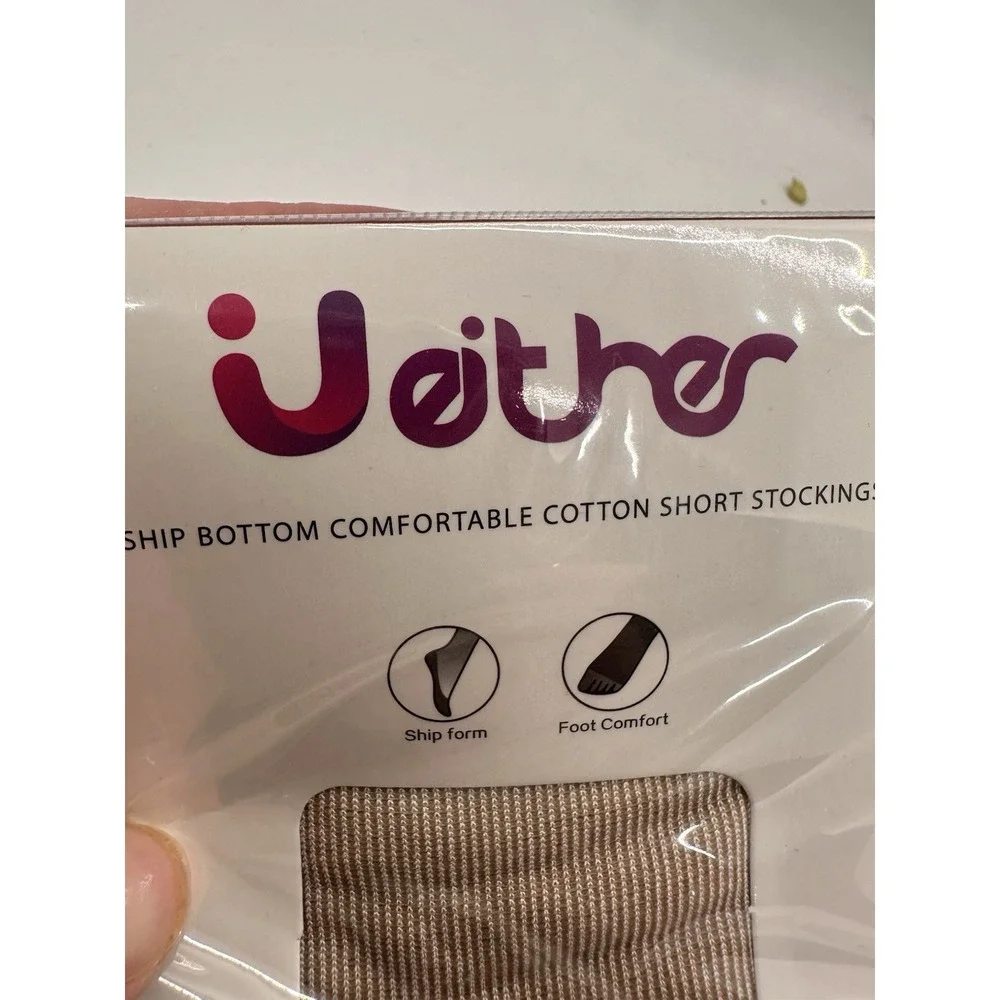 Ueither Cotton Short Stockings No 201 Beige Size 22-24cm New Sealed Lot of 2